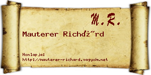 Mauterer Richárd névjegykártya